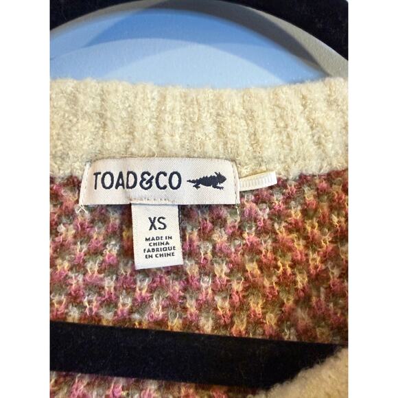TOAD&CO Floral Wool Blend Sweater XS Cream Multicolor - Picture 3 of 8